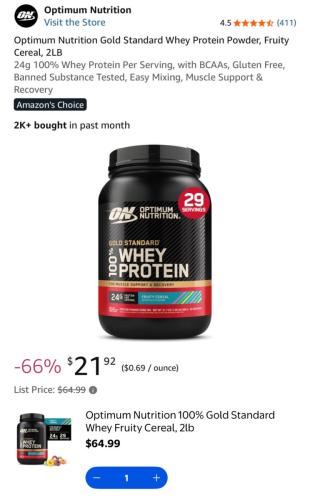Whey Protein Powder $65 to $21 at Walmart deal at Walmart