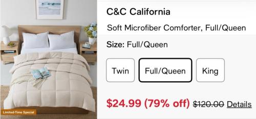 $24 Queen Comforter at Macy's (Was $120) deal at Macy's