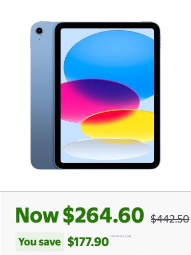 Open Box Apple iPad 11th Gen for $264.60 at Walmart deal at Walmart