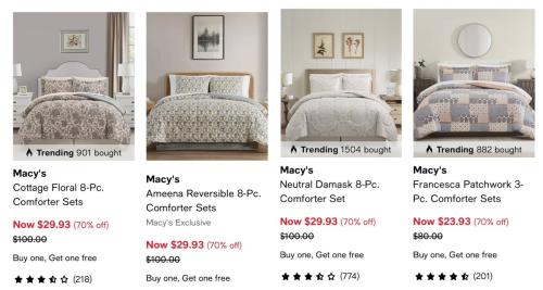 Macy's BOGO Comforter Sets from $24 deal at Macy's