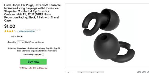 $1 Hush Hoops Ear Plugs