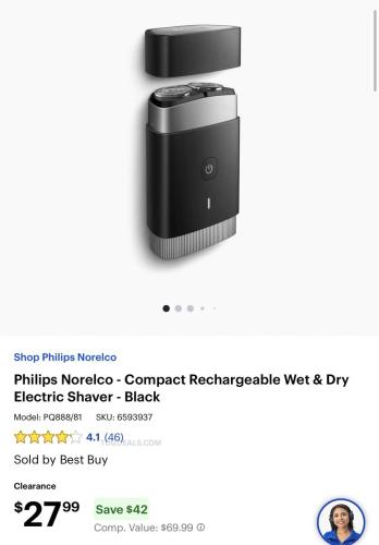 Philips Mini Shaver Only $27.99 deal at Best Buy