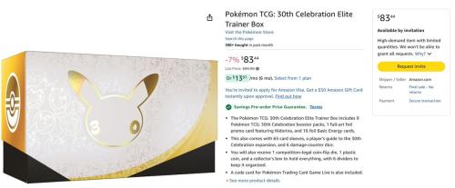 30th Anniversary Pokemon ETB Invite at Amazon deal at Amazon