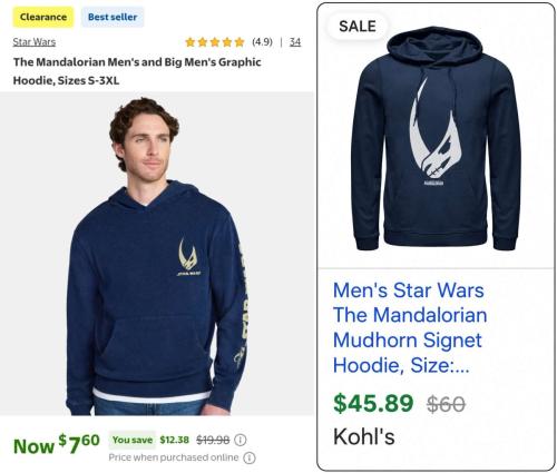 $7 Star Wars Mandalorian Hoodies at Walmart deal at Walmart
