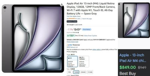 Apple iPad Air for $560 (Was $950)
