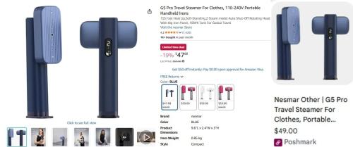 $20 G5 PRO Travel Steamer on Amazon deal at Amazon