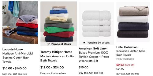 Macy's BOGO Free Bath Towels from $9 deal at Macy's