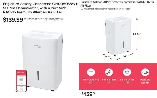 Frigidaire Smart Dehumidifier Drops to $140 deal at Woot