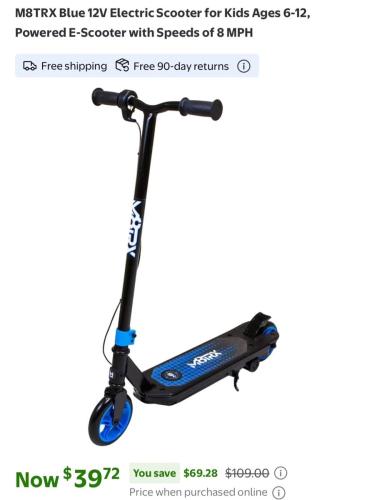 12V Electric Scooters Restocked for $39 deal at Walmart