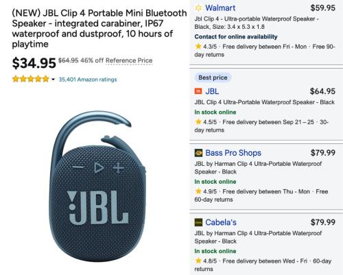JBL Clip 4 Bluetooth Speaker Now $35 deal at Woot