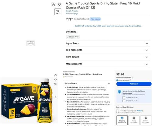 12 Sports Drinks for $12 at Amazon deal at Amazon