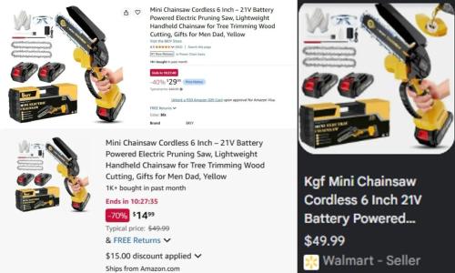 Mini Chainsaw for $15 at Amazon deal at Amazon