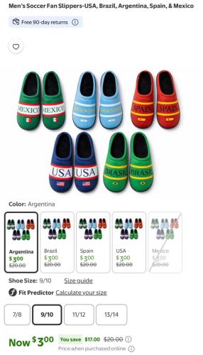 Men's Soccer Slippers for $3 (Was $20)