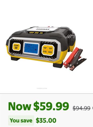 Stanley Fatmax 100 Amp Battery Charger 37% Off deal at Walmart