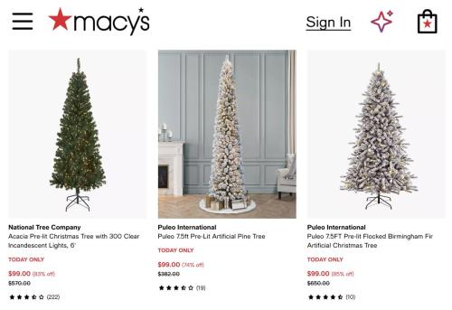 $550 Off Pre-Lit Christmas Trees at Macy's deal at Macy's
