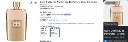 Gucci Guilty Only $50 on Amazon deal at Amazon