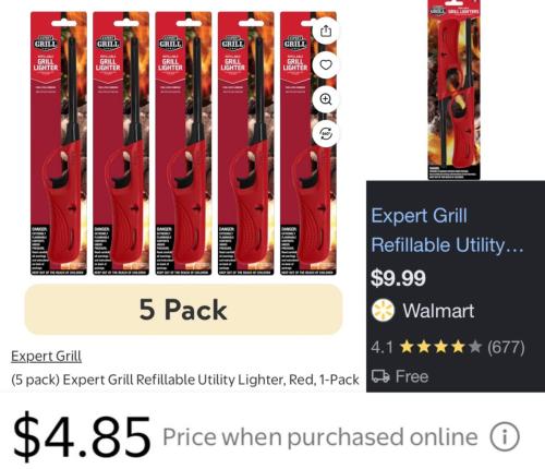 5-Pack Lighters for Just $4 deal at Walmart