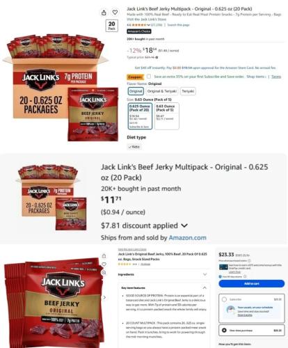 35% Off Jack Link's Beef Jerky at Amazon deal at Amazon