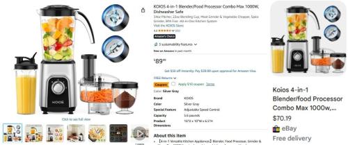 KOIOS 4-in-1 Blender Combo for $35 deal at Amazon