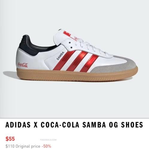 Adidas x Coca-Cola Samba OG Shoes 50% Off deal at Adidas