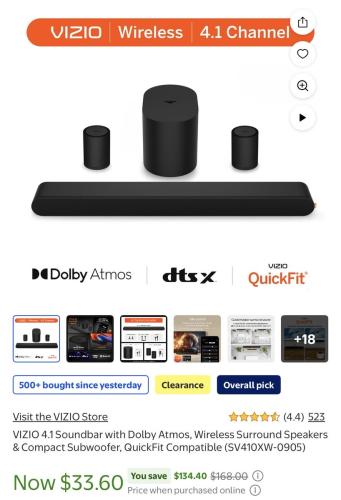 Soundbar with Speakers for $33