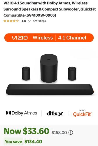 Vizio Soundbar Drops to $33 at Walmart deal at Walmart