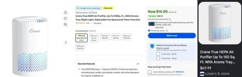 $14 Air Purifier at Walmart (Was $53) deal at Walmart