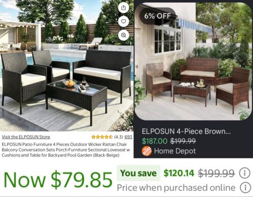 4-Piece Patio Set for $79 (Was $200)