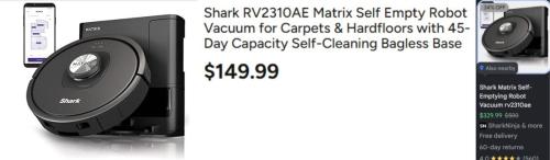 Shark Robot Vacuum for $150 on Woot deal at Woot