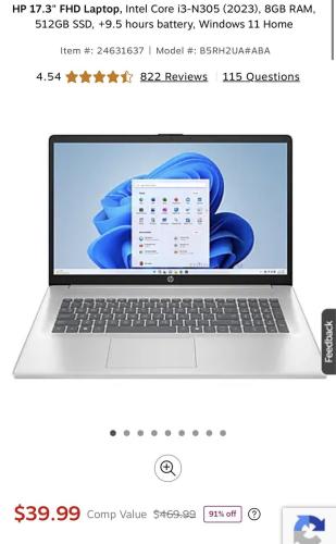 HP 17.3" FHD Laptop for $39.99 at Staples deal at Staples