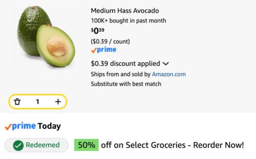 Avocados for $0.39 on Amazon deal at Amazon