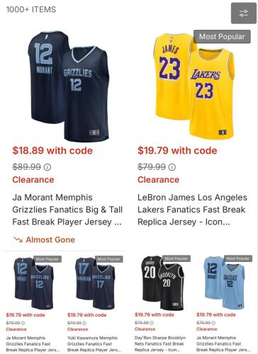 LeBron James Jersey on Sale for $20 deal at Fanatics