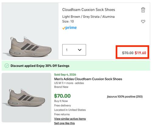 Adidas Cloudfoam Shoes Drop to $19 (Was $70)