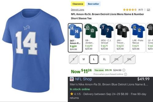 NFL Player Tees for $11 at Walmart deal at Walmart