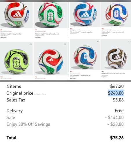 FIFA World Cup Soccer Ball Sale at Adidas deal at Adidas