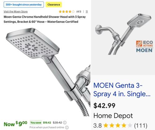 Moen Shower Head $20 Off at Walmart deal at Walmart