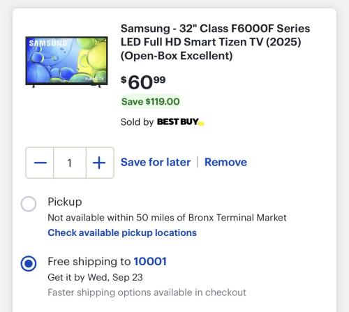 Samsung Smart TV for $60 at Best Buy deal at Best Buy