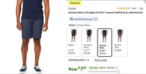 Dockers Shorts Under $8 at Walmart deal at Walmart