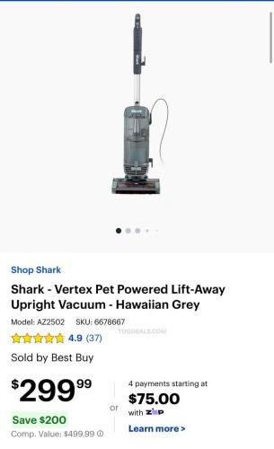 Shark Vertex Pet Vacuum $200 Off deal at Best Buy