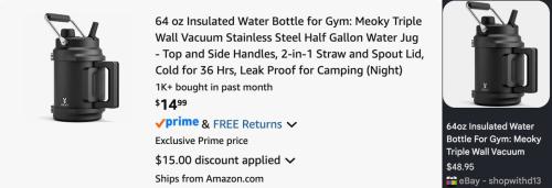 64oz Water Bottle $14 w/ Code