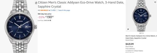 Sapphire Crystal Watch at All-Time Low deal at Amazon