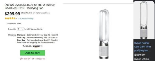 $180 Off Dyson Fan at Woot deal at Woot
