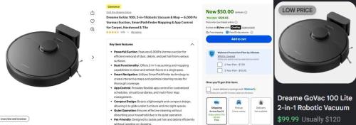 Robot Vacuum for $50 at Walmart deal at Walmart