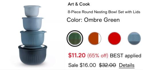 8-Piece Food Storage Containers for $11