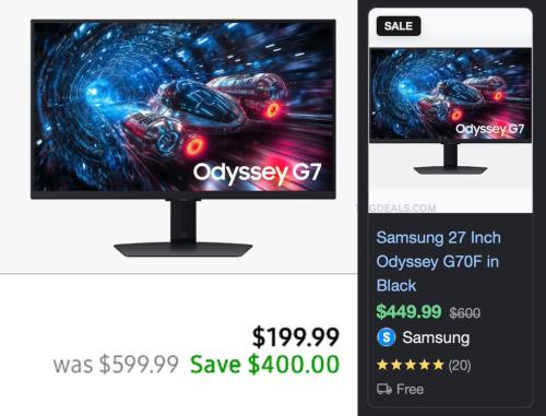 $400 Off Samsung Odyssey G70F 4K Monitor deal at Samsung