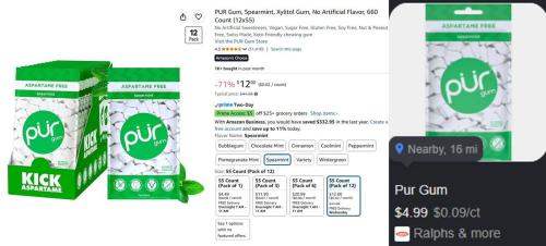 PUR Gum 12-Pack for $12 at Amazon deal at Amazon