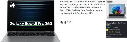 Save $800 on Samsung AI Laptop deal at Amazon