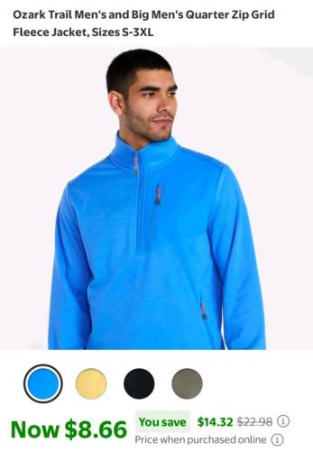Ozark Fleece Jackets as Low as $8 deal at Walmart