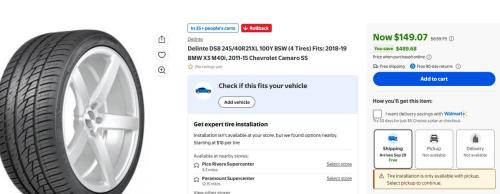 4 Tires for $150 at Walmart deal at Walmart