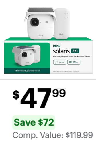 60% Off Blink Solaris Solar Camera deal at Best Buy